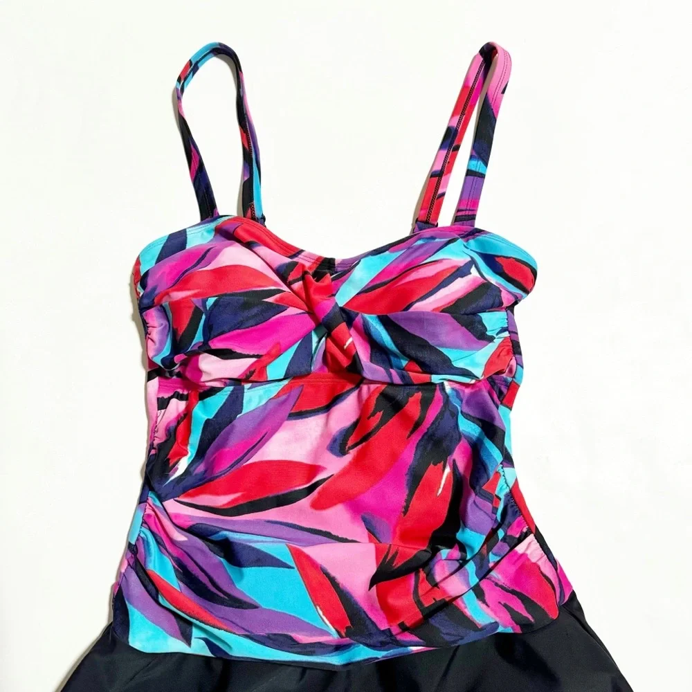 Venus Tropical Floral Palm Swim Dress